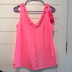 NWT Lilly Pulitzer GiGi Ruffle Tank Top - Pink Shandy (Size: Small)
